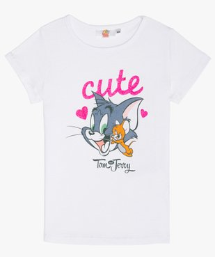 Tee-shirt fille imprimé paillettes - Tom & Jerry vue1 - TOM ET JERRY - GEMO