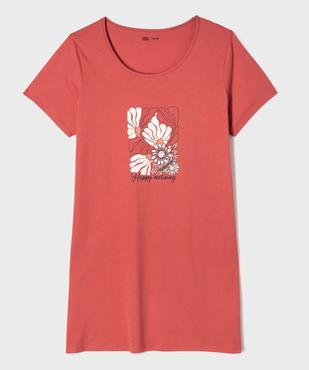 Chemise de nuit à manches courtes avec motifs femme grande taille vue1 - GEMO 4G FEMME - GEMO