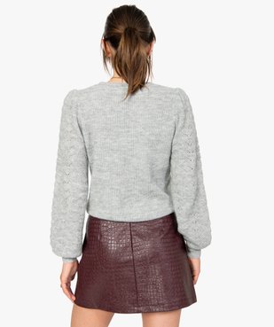 Pull femme en grosse maille à manches fantaisie vue3 - Nikesneakers C4G FEMME - Nikesneakers