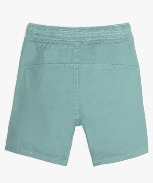 Short bébé garçon en toile avec ceinture en bord-côte vue2 - GEMO(BEBE DEBT) - GEMO