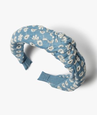 Serre-tête fille large à nœud et brodé vue1 - GEMO (ENFANT) - GEMO