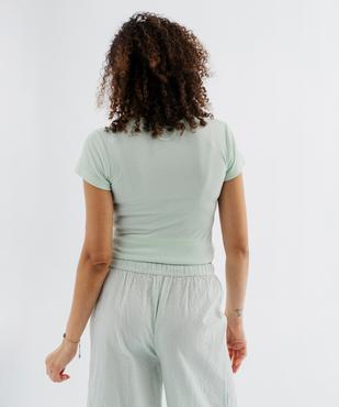 Haut de pyjama en maille côtelée femme vue3 - GEMO 4G FEMME - GEMO