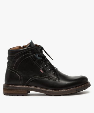 Boots homme zippés à lacets dessus cuir et col rembourré vue1 - Nikesneakers (CASUAL) - Nikesneakers