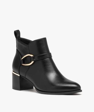 Boots femme unies à talon carré et bout amande vue2 - GEMO(URBAIN) - GEMO