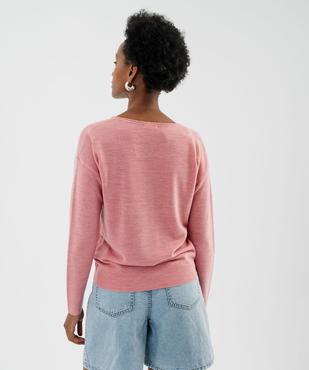 Pull en maille fine à effet plastron femme  vue3 - GEMO(FEMME PAP) - GEMO