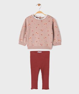 Ensemble 2 pièces bébé fille - Sweat et legging vue1 - GEMO 4G BEBE - GEMO