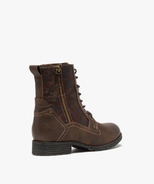Boots femme à talon plat fermeture zippée dessus fantaisie vue4 - GEMO (CASUAL) - GEMO
