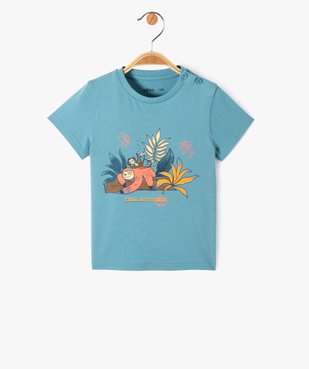 Tee-shirt droit manches courtes imprimé garçon vue1 - GEMO(BEBE DEBT) - GEMO