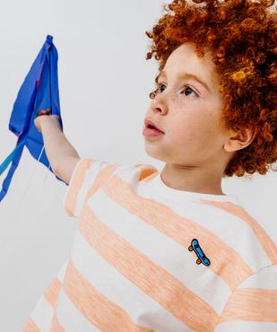 T-shirt rayé à manches courtes garçon vue4 - GEMO (ENFANT) - GEMO