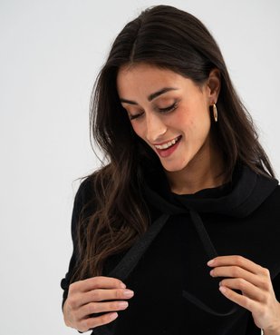 Pull large à capuche avec liens pailletés femme vue2 - GEMO(FEMME PAP) - GEMO