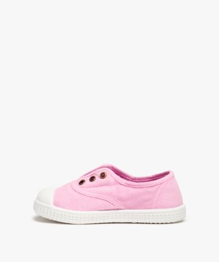 Baskets fille élastiquées en toile unie et bout renforcé vue3 - GEMO (ENFANT) - GEMO