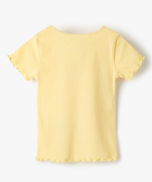 Tee-shirt fille en maille côtelée avec finitions froncées vue3 - GEMO C4G FILLE - GEMO