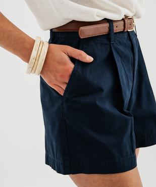 Short ample à pinces avec ceinture femme - LuluCastagnette vue2 - LULUCASTAGNETTE - GEMO