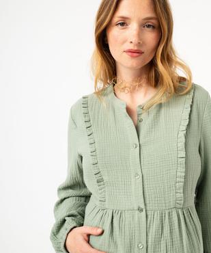 Chemise à manches longues en gaze de coton spéciale maternité vue2 - GEMO (MATER) - GEMO