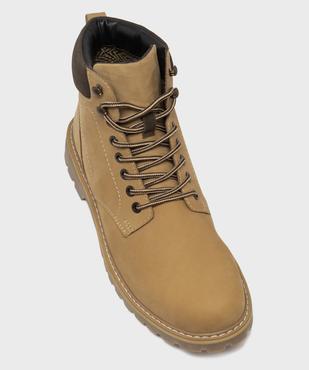 Boots dessus cuir avec semelle crantée homme - Tanéo vue5 - TANEO - GEMO