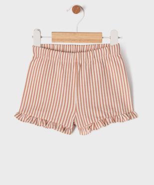 Short en jersey de coton texturé à taille élastiquée bébé fille vue1 - GEMO 4G BEBE - GEMO