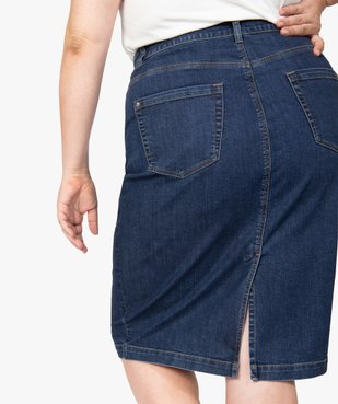 Jupe femme en jean longueur genou vue2 - GEMO (G TAILLE) - GEMO
