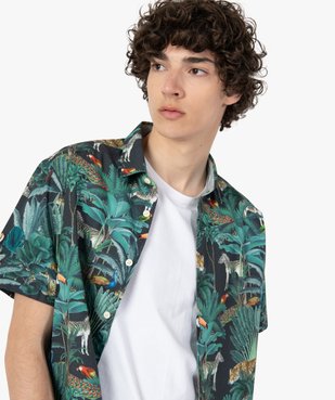 Chemise homme à manches courtes à motifs savane vue2 - GEMO (HOMME) - GEMO