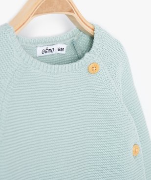 Gilet brassière bébé uni en maille fantaisie vue2 - GEMO(BB COUCHE) - GEMO