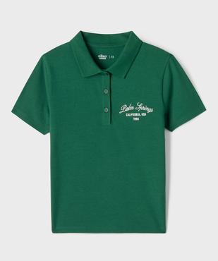 Polo manches courtes avec inscription brodée poitrine garçon vue2 - GEMO 4G FILLE - GEMO