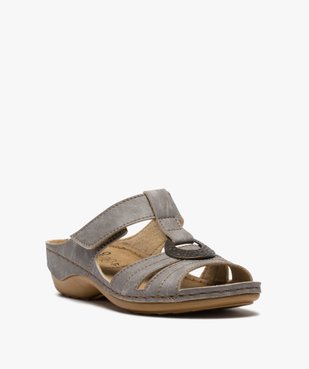 Mules femme confort à bride scratch vue2 - GEMO (CONFORT) - GEMO