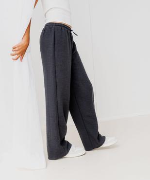 Pantalon large fluide avec taille ajustable fille vue1 - GEMO (JUNIOR) - GEMO