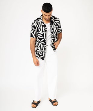 Chemise manches courtes et col cubain en coton imprimé homme vue5 - GEMO (HOMME) - GEMO