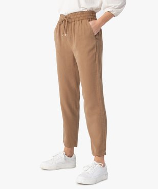 Pantalon femme avec large ceinture élastiquée vue1 - GEMO(FEMME PAP) - GEMO