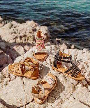 Sandales en cuir à larges brides tressées fille - Tanéo vue7 - TANEO GEMO FOR GOOD - GEMO