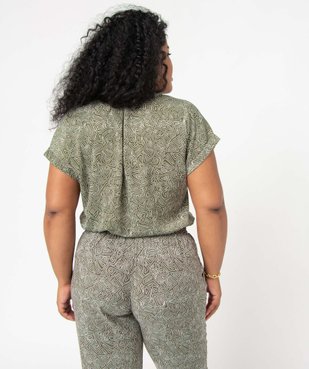 Blouse femme grande taille à motif fleuri et manches courtes vue2 - GEMO (G TAILLE) - GEMO