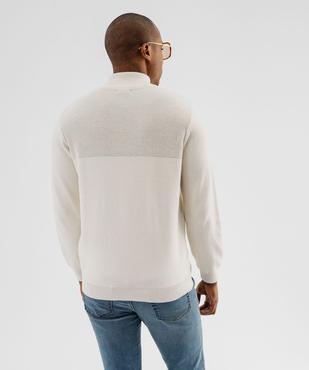 Pull col camionneur zippé homme vue3 - GEMO 4G HOMME - GEMO