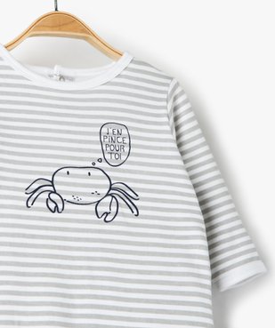Pyjama bébé garçon à rayures et motif crabe vue2 - GEMO C4G BEBE - GEMO