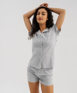 Pyjashort en coton femme vue1 - GEMO 4G FEMME - GEMO