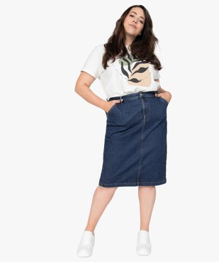 Jupe femme en jean longueur genou vue5 - GEMO (G TAILLE) - GEMO
