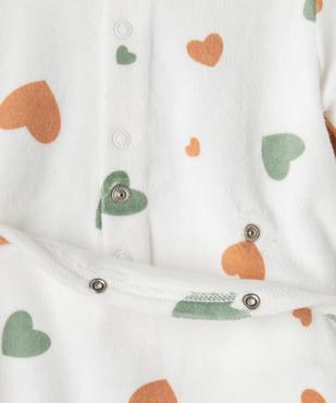 Pyjama en velours à pont-dos et cœurs bébé vue2 - GEMO 4G BEBE - GEMO