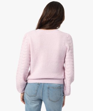 Pull femme en grosse maille à manches fantaisie vue3 - Nikesneakers C4G FEMME - Nikesneakers