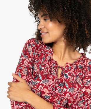 Blouse femme imprimée avec manches 3/4 élastiquées vue1 - GEMO(FEMME PAP) - GEMO