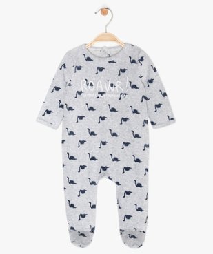 Pyjama bébé garçon en velours à motifs dinosaures vue2 - GEMO C4G BEBE - GEMO