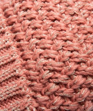 Bonnet fille en grosse maille brillante à pompon peluche vue2 - GEMO (ENFANT) - GEMO