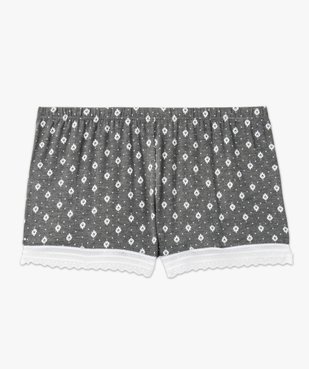 Short de pyjama en maille fluide avec bas en dentelle femme vue8 - GEMO 4G FEMME - GEMO