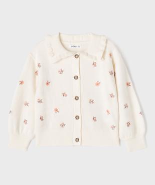 Gilet à grand col avec motifs brodés fille vue2 - GEMO (ENFANT) - GEMO