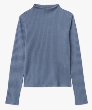 Tee-shirt femme à manches longues en maille côtelée ajourée vue4 - GEMO(FEMME PAP) - GEMO