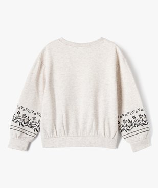 Sweat avec motifs brodés sur les manches fille vue3 - GEMO (ENFANT) - GEMO