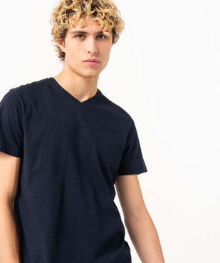 Tee-shirt homme à manches courtes et col V vue2 - GEMO (HOMME) - GEMO