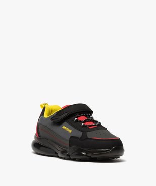 Baskets garçon colorées à semelle translucide et scratch vue2 - Nikesneakers (ENFANT) - Nikesneakers