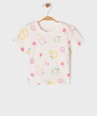 Tee-shirt manches courtes à motifs girly bébé fille vue1 - GEMO(BEBE DEBT) - GEMO