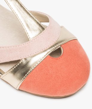 Ballerines fille style salomés tricolores fermeture à boucle vue6 - GEMO (ENFANT) - GEMO