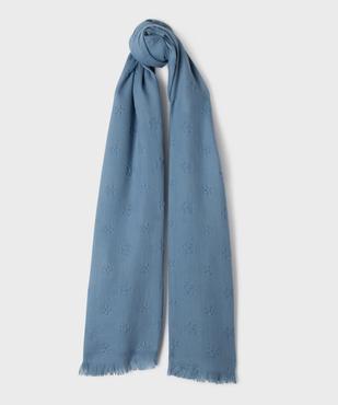 Foulard rectangulaire grand format à fleurs gaufrées femme vue1 - GEMO 4G FEMME - GEMO