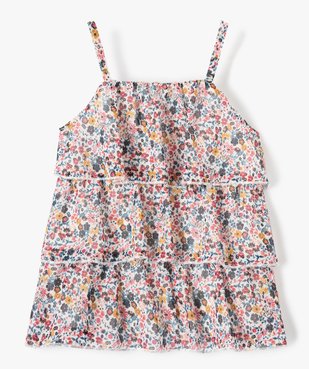 Top fille à fines bretelles et volants motif fleuri vue1 - GEMO (ENFANT) - GEMO