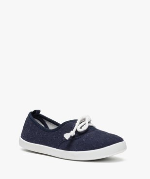 Tennis femme en toile unies avec lacets en cordelette vue2 - GEMO (SPORTSWR) - GEMO